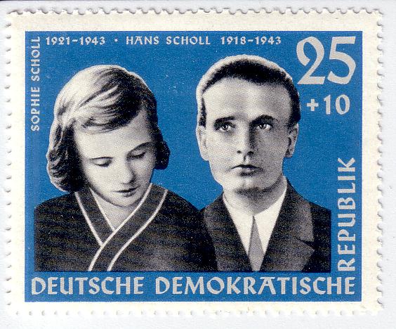 Sophie e Hans Scholl, francobollo DDR Wikipedia