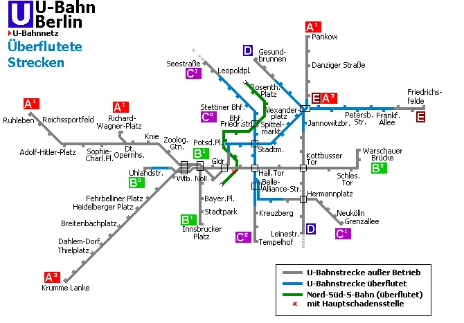 Metropolitana di Berlino allagata Linee 1945 ©Wikipedia CCSA3.0