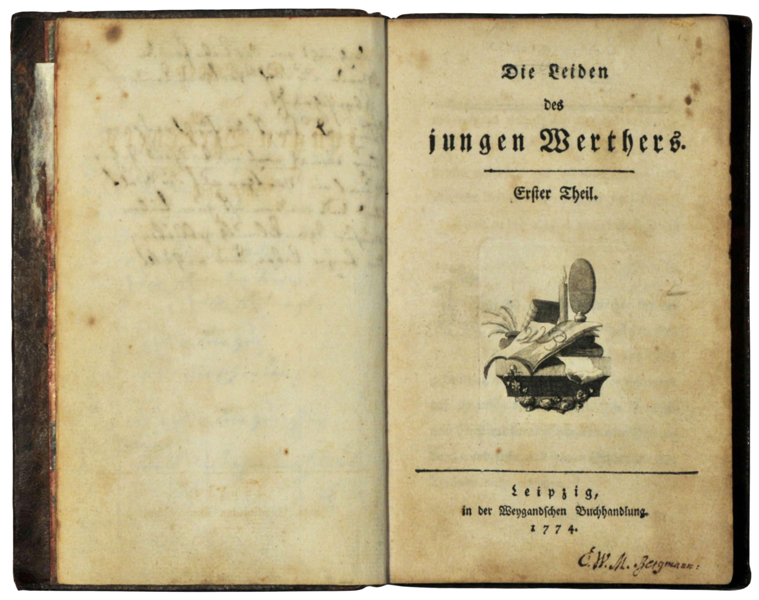La prima edizione del "Werther" di Goethe, 1774 ©Wikipedia CC BY-SA 3.0 https://de.wikipedia.org/wiki/Sturm_und_Drang#/media/Datei:Goethe_1774.JPG