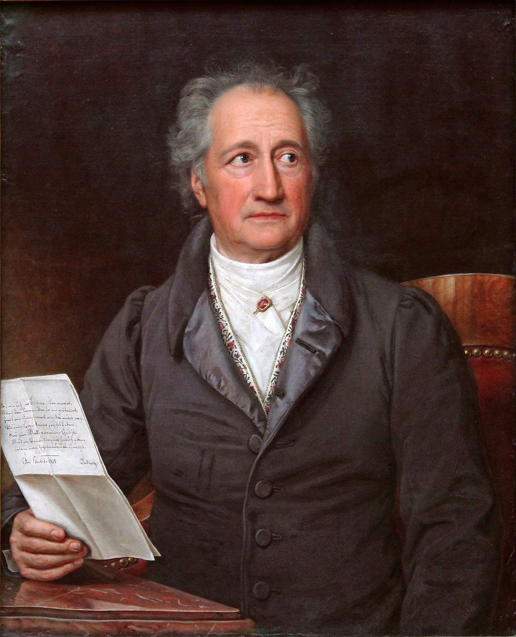 Johann Wolfgang von Goethe, ritratto da J. K. Stieler nel 1828 ©Wikipedia CC0 https://it.wikipedia.org/wiki/Johann_Wolfgang_von_Goethe#/media/File:Goethe_(Stieler_1828).jpg