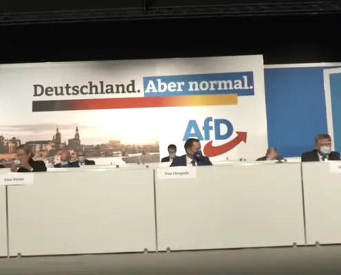 Congresso AfD Dresda - Screenshot da YouTube https://www.youtube.com/watch?v=CbGFjs3Msks