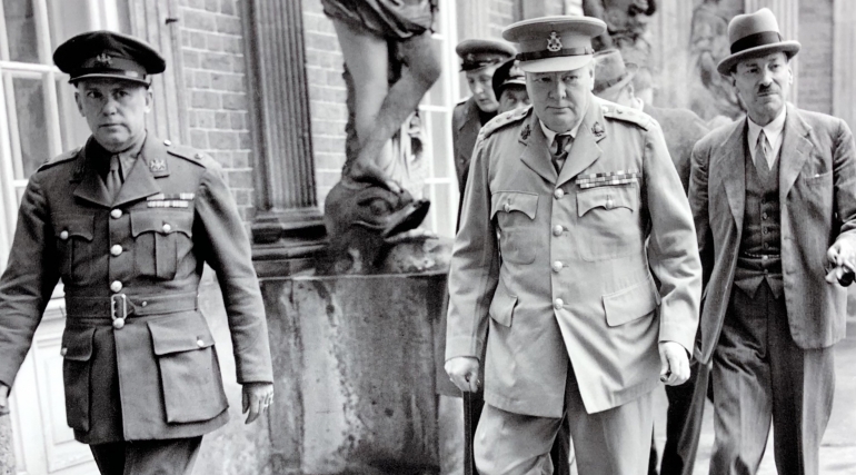 Winston Churchill e Clement Attlee durante la Conferenza di Potsdam 1945 © Amina El Ganadi