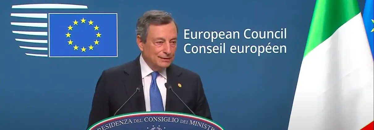 Mario Draghi, screenshot preso da https://www.youtube.com/watch?v=x_q84OKXo7A&t=1083s