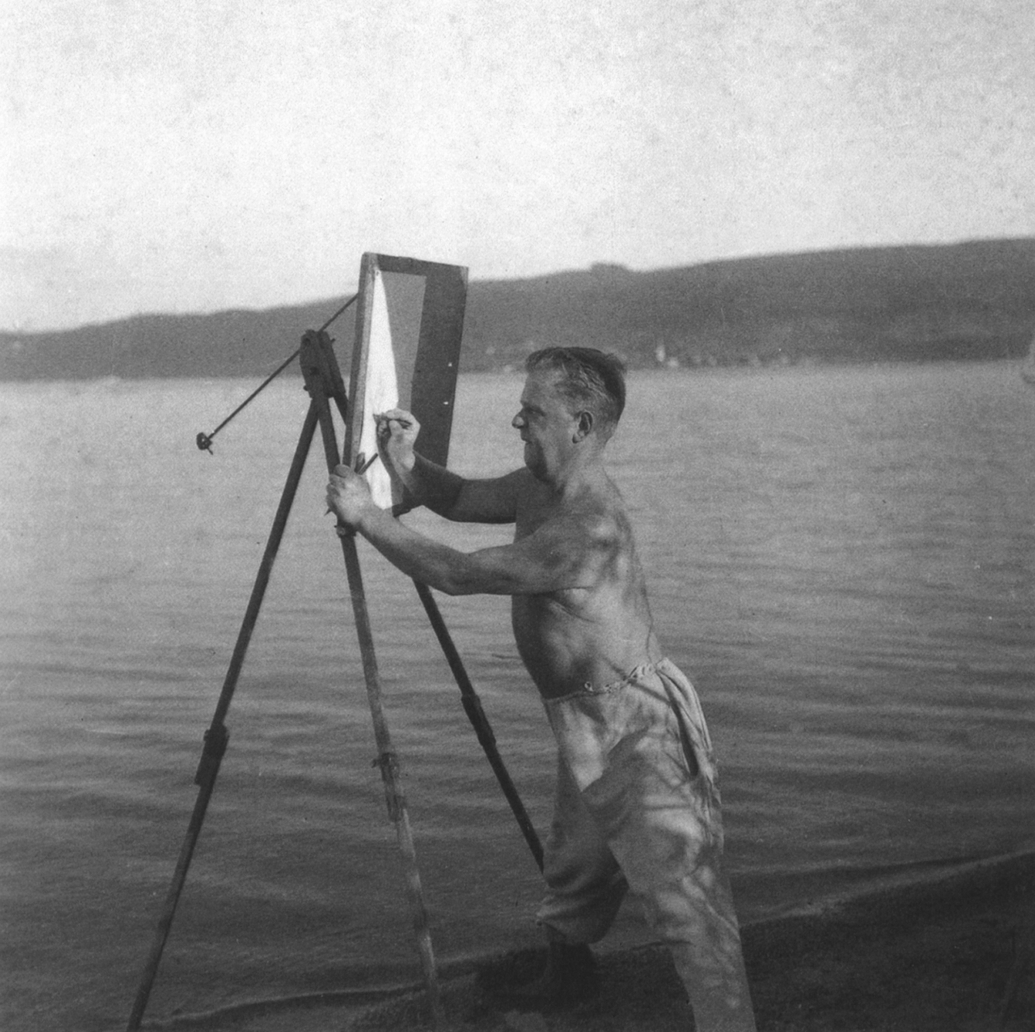 Max Ackermann Lavorare sul lago di Costanza, intorno al 1935 © Archivio Max Ackermann Bietigheim-Bissingen