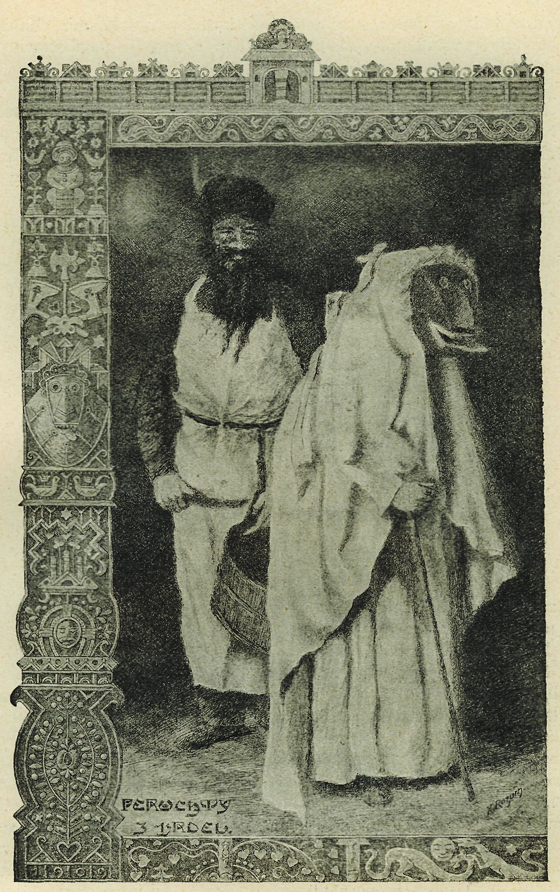 Berchta, illustrazione boema del 1910. Immagine di pubblico dominio Wikipedia