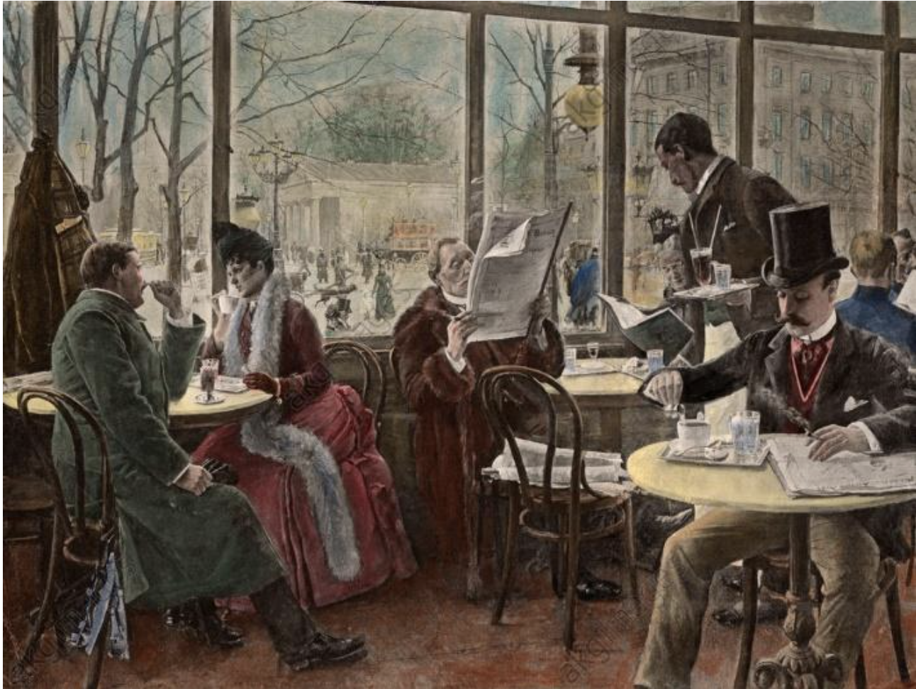 Paul Hoeniger, Im Café Josty, 1890.