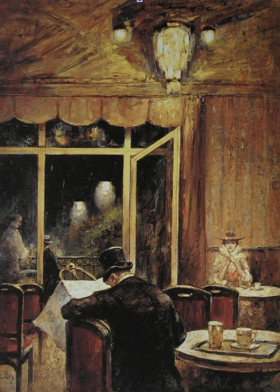 Leo Lesser Ury, Abend im Café Bauer, 1898