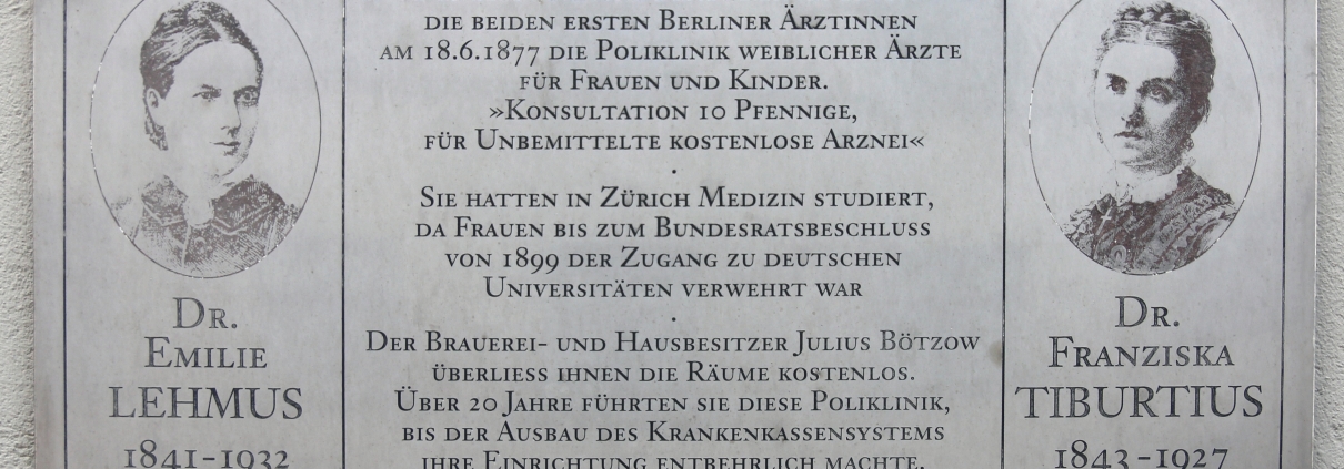 Targa commemorativa di Franziska Tiburtius a Berlino