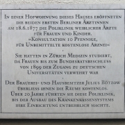 Targa commemorativa di Franziska Tiburtius a Berlino
