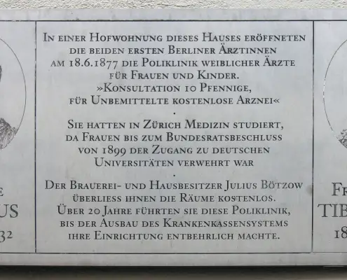 Targa commemorativa di Franziska Tiburtius a Berlino