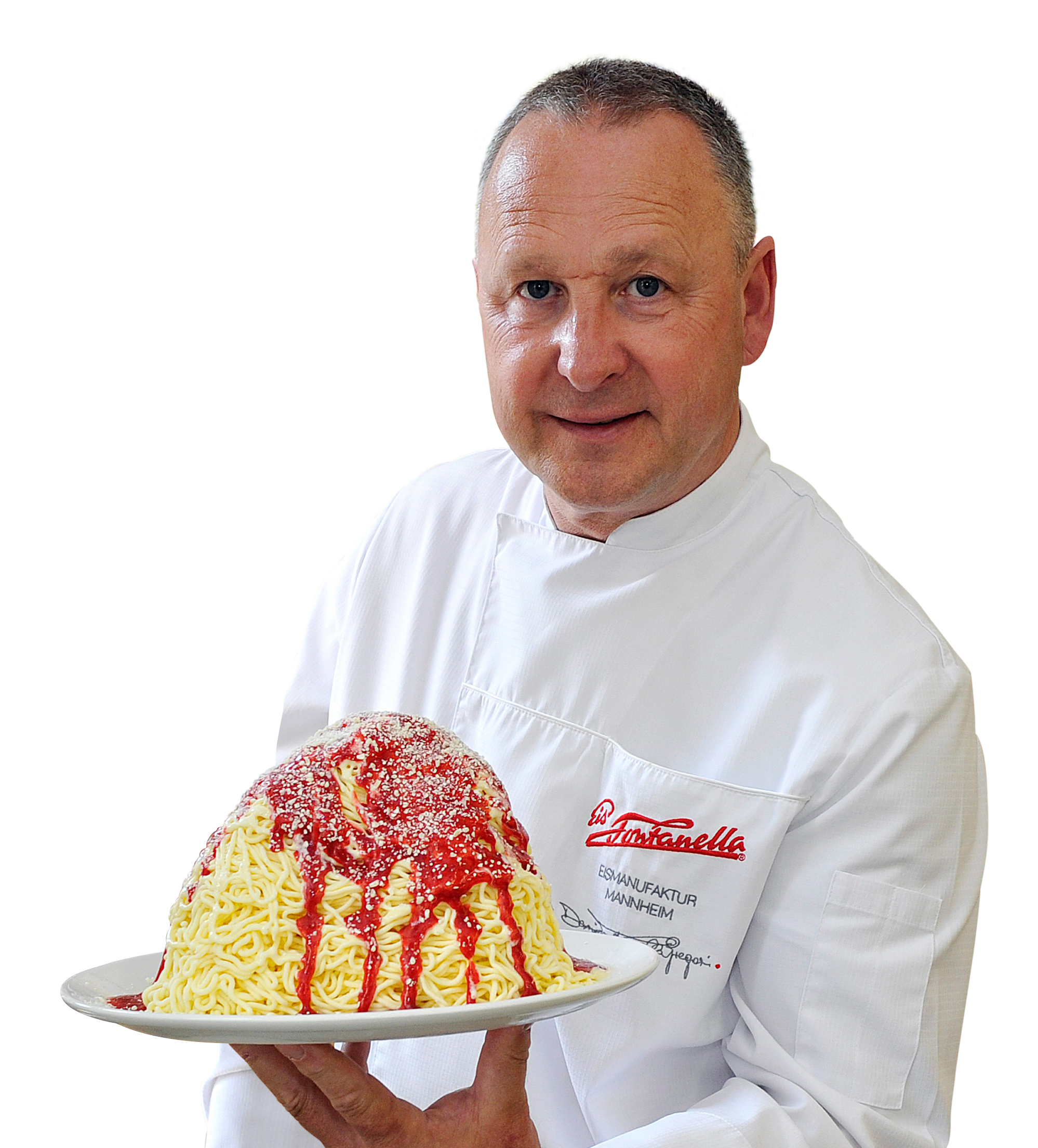 Dario Fontanella con lo Spaghetti Eis