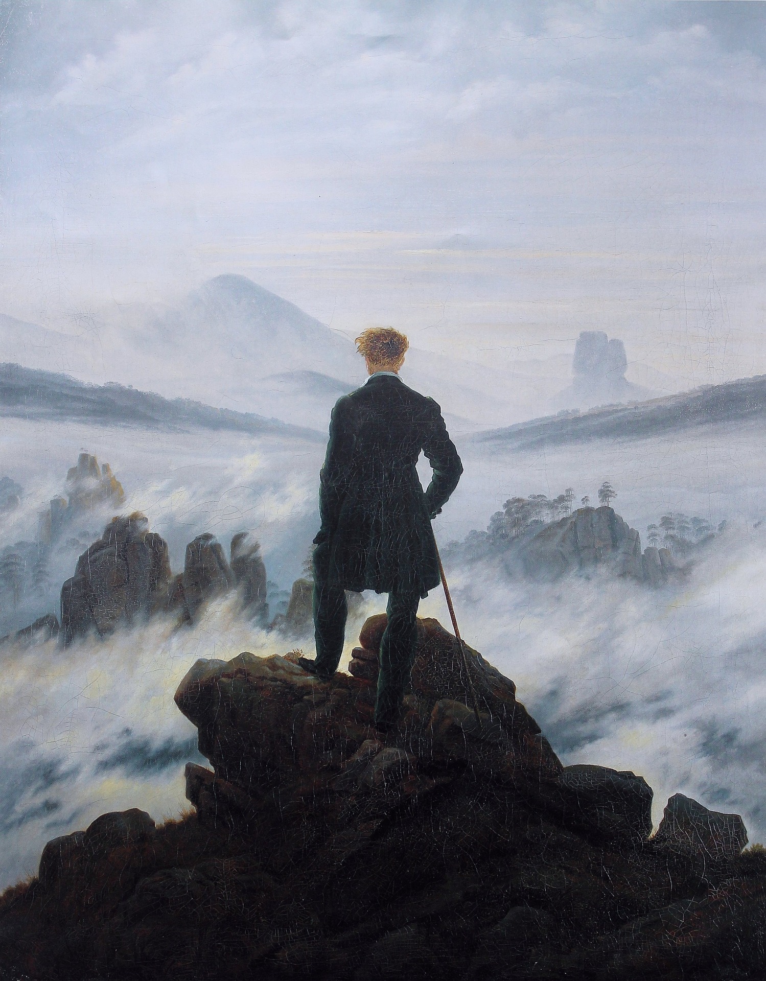 Il viandante sul mare di nebbia di C.D. Friedrich