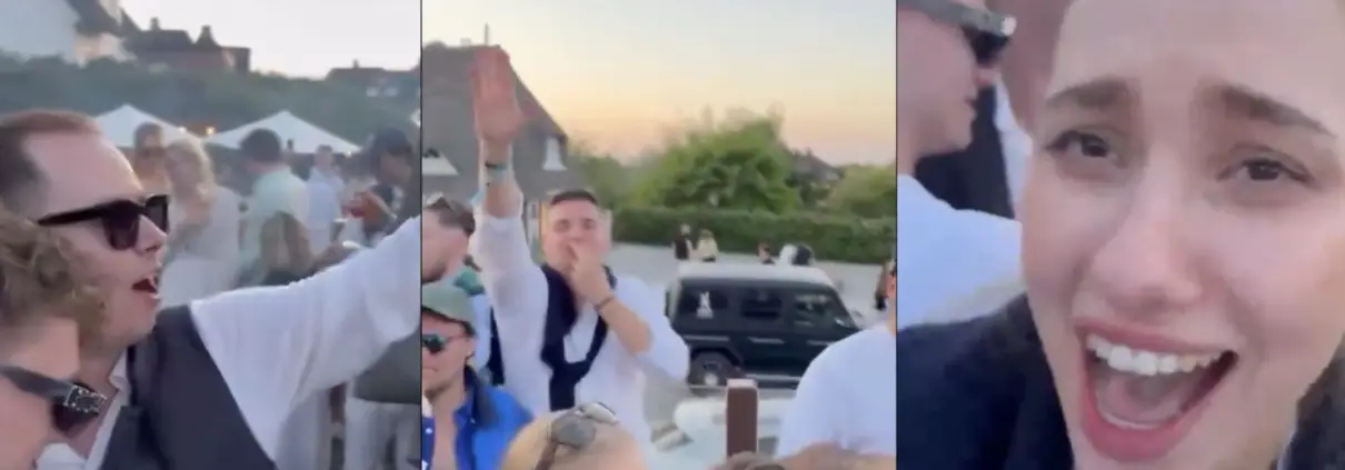 Screenshot video coro razzista a Sylt