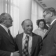 Il politico tedesco Peter Lorenz nel 1975 a Bonn, ritratto dopo il suo rapimento.